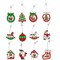 Wooden Christmas Tree Ornaments Set (Red, Green, White 1.8 x 2 in, 24 Pack)